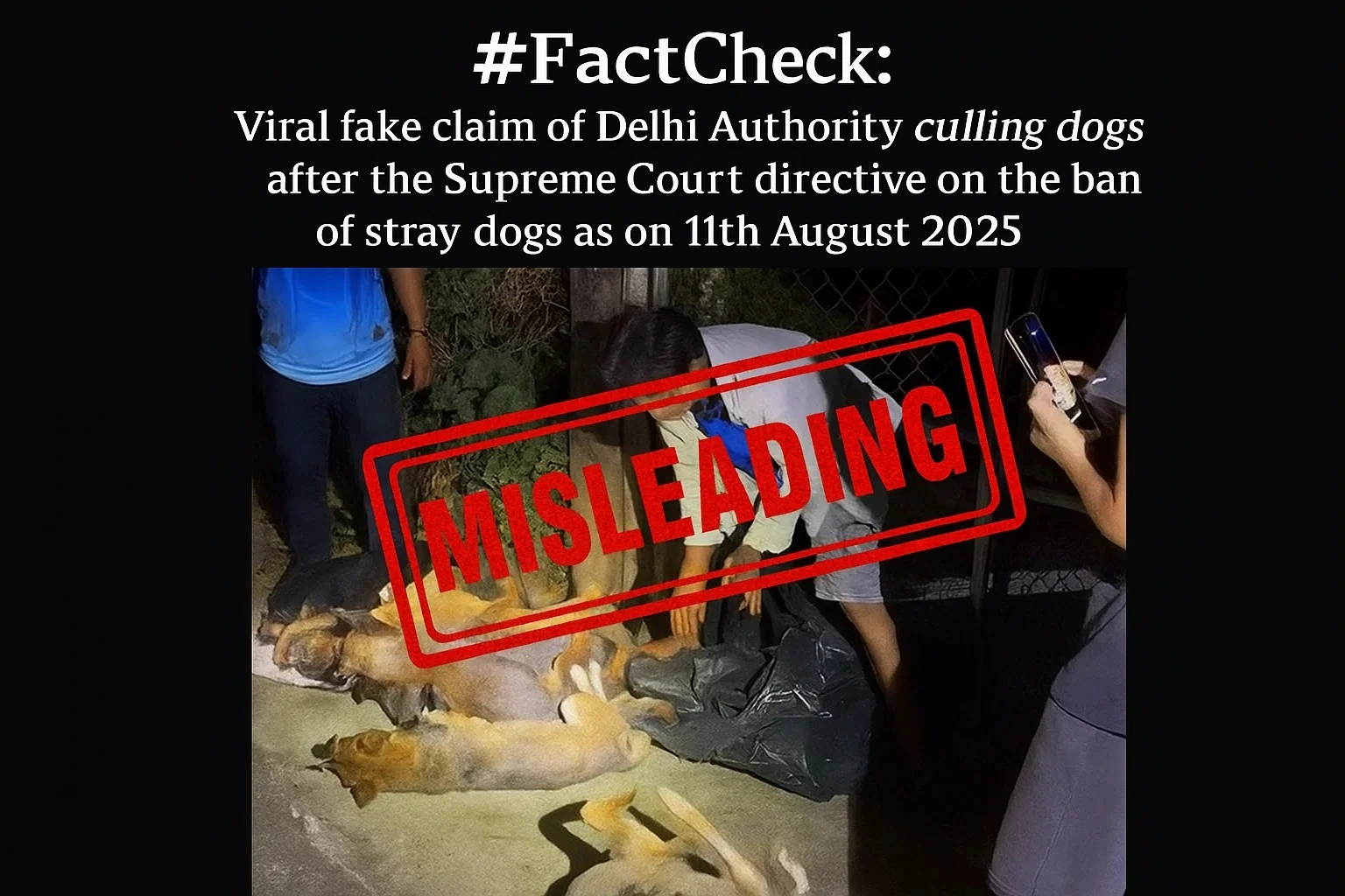 #FactCheck: Fake Claim on Delhi Authority Culling Dogs After Supreme Court Stray Dog Ban Directive 11 Aug 2025