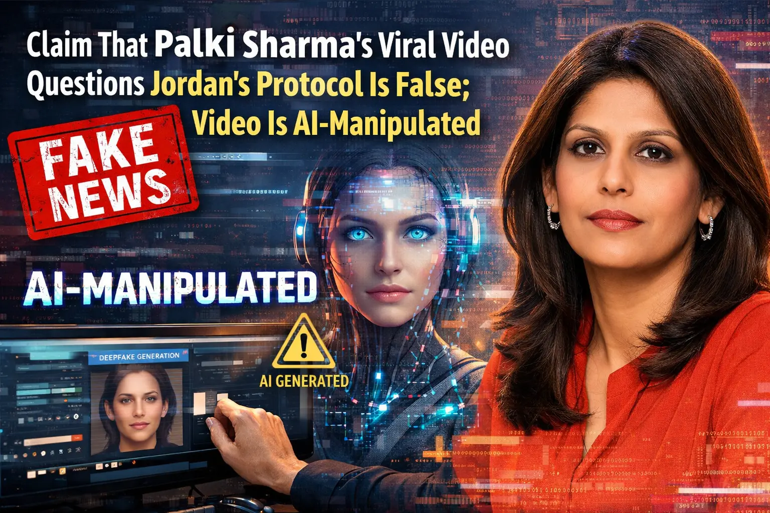 Claim That Palki Sharma’s Viral Video Questions Jordan’s Protocol Is False; Video Is AI-Manipulated