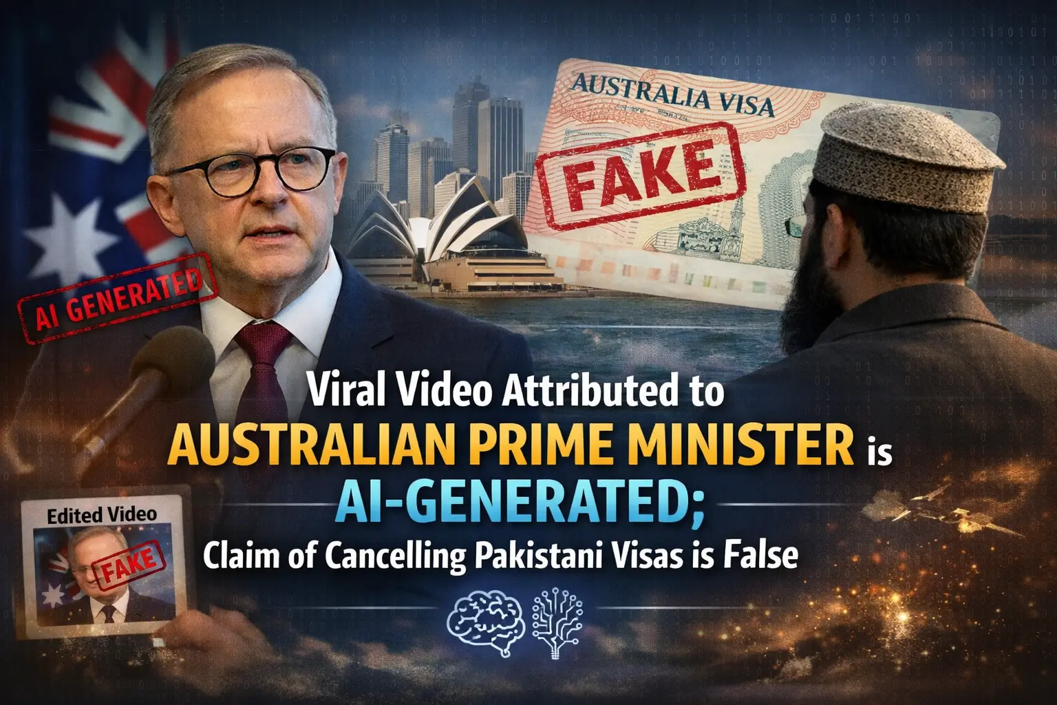 Viral video attributed to the Australian Prime Minister is AI-generated; claim of cancelling Pakistani visas is false