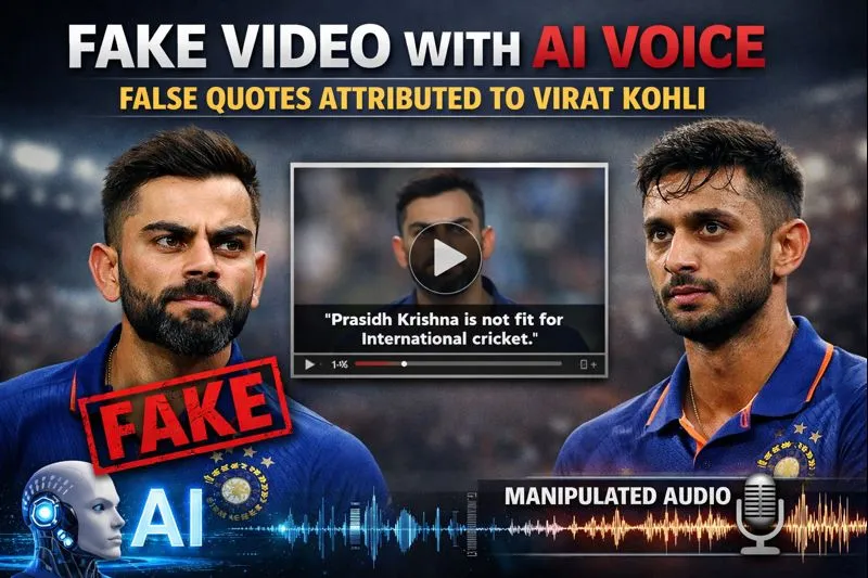 Fake Video Uses AI Voice to Falsely Attribute Remarks on Prasidh Krishna to Virat Kohli