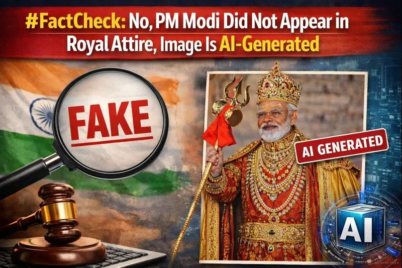 No, PM Modi Did Not Appear in Royal Attire,Image Is AI-Generated