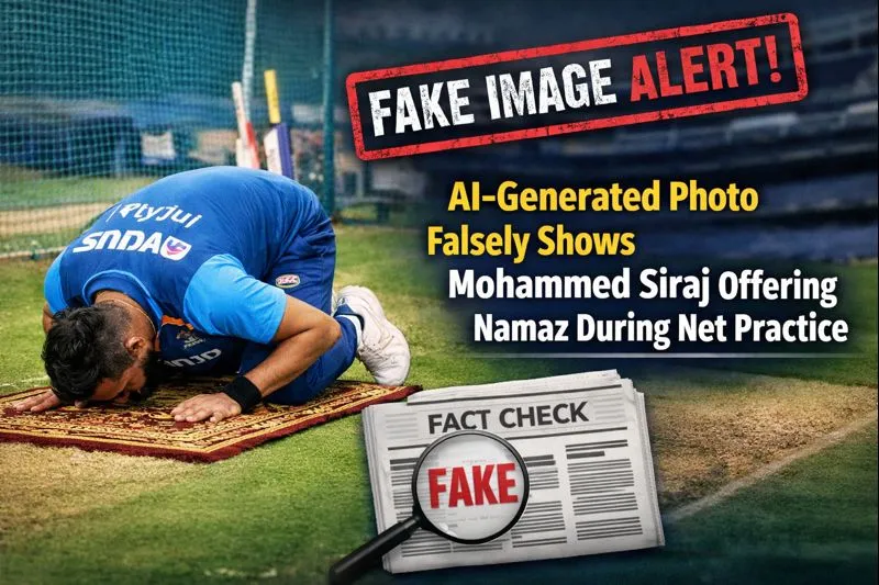 AI-Generated Image Falsely Shows Mohammed Siraj Offering Namaz During Net Practice
