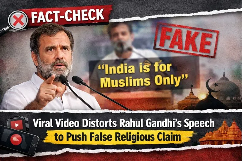 #FactCheck - Viral Video Distorts Rahul Gandhi’s Speech to Push False Religious Claim