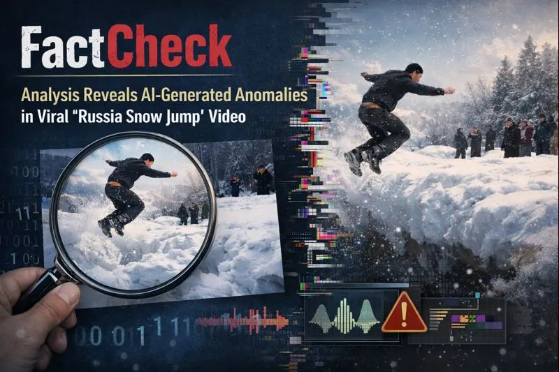 #FactCheck -Analysis Reveals AI-Generated Anomalies in Viral ‘Russia Snow Jump’ Video”