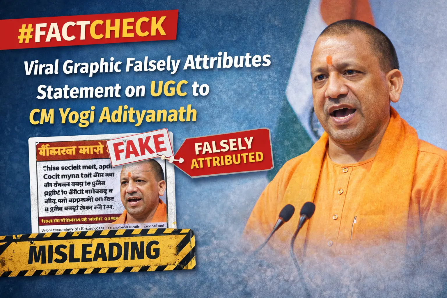 #FactCheck - Viral Graphic Falsely Attributes Statement on UGC to CM Yogi Adityanath