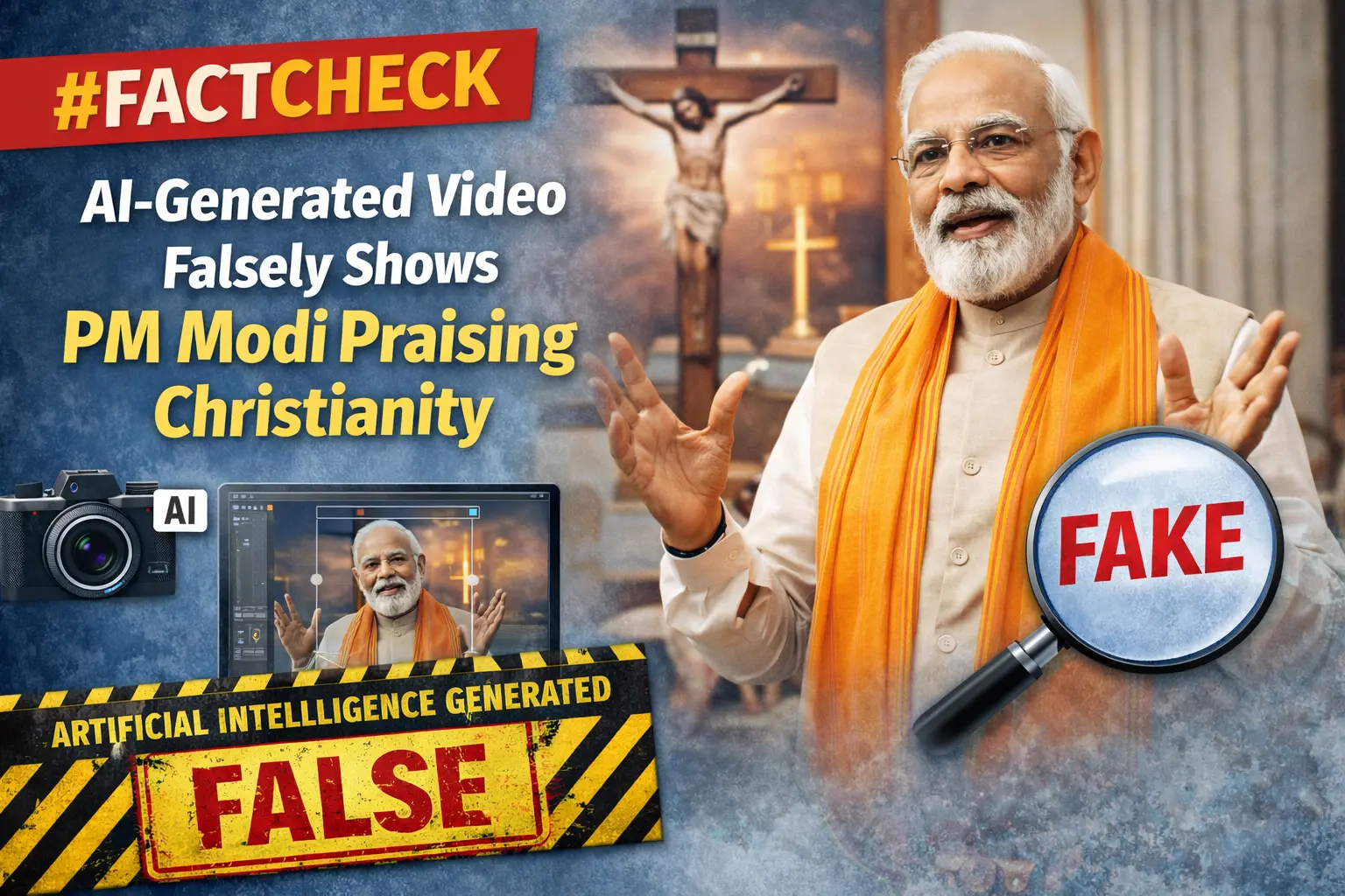#FactCheck -AI-Generated Video Falsely Shows PM Modi Praising Christianity