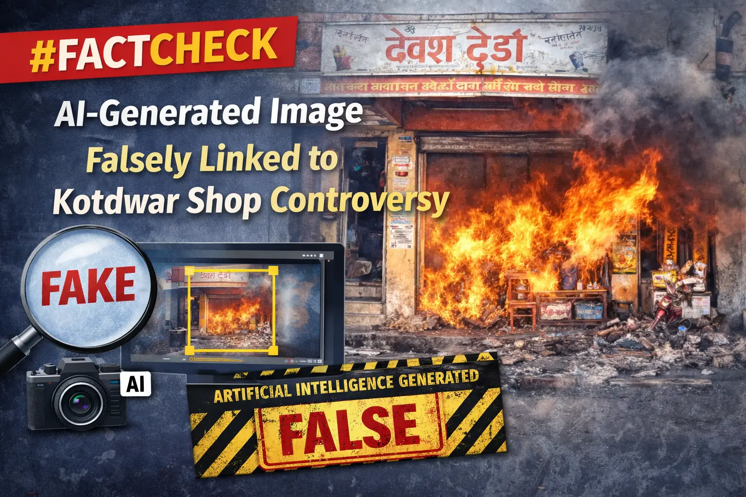 #FactCheck -AI-Generated Image Falsely Linked to Kotdwar Shop Controversy