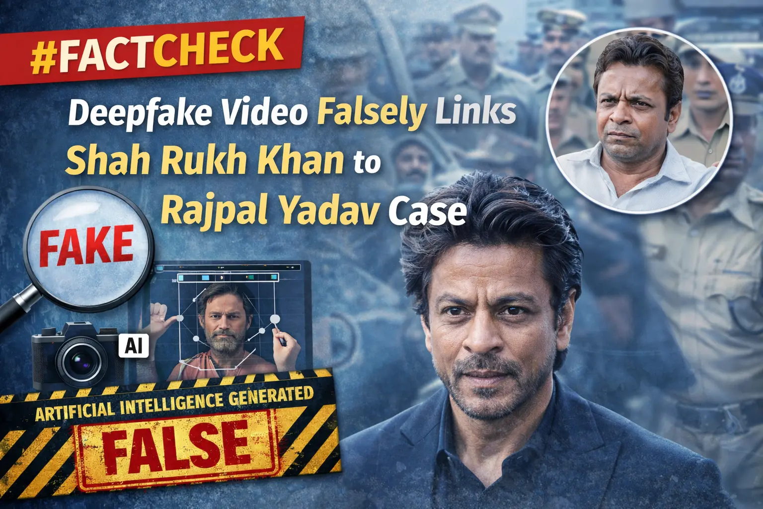 #FactCheck - Deepfake Video Falsely Links Shah Rukh Khan to Rajpal Yadav Case