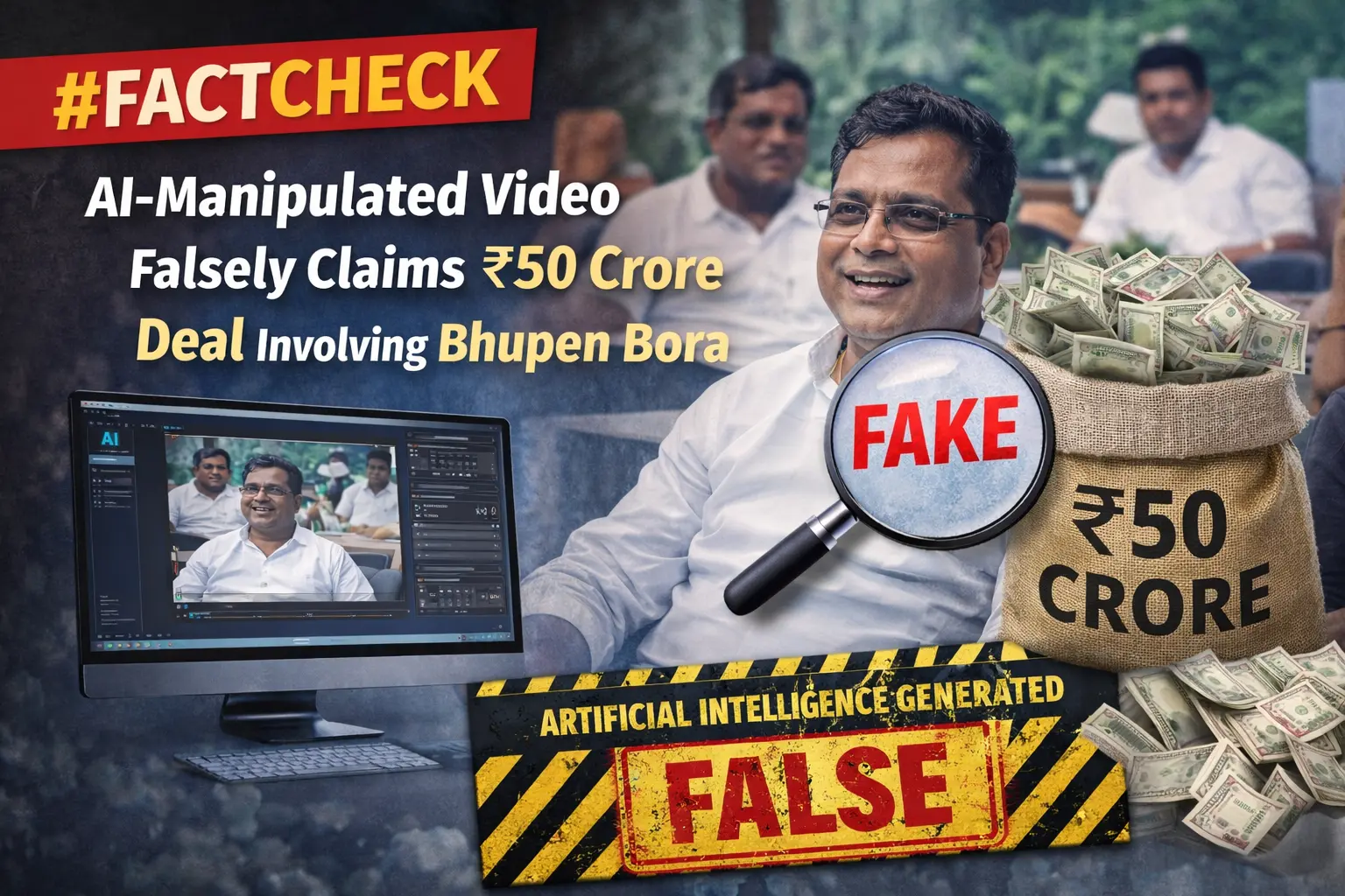 #FactCheck -AI-Manipulated Video Falsely Claims ₹50 Crore Deal Involving Bhupen Bora