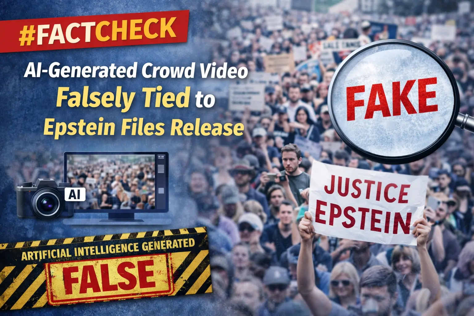 #FactCheck -AI-Generated Crowd Video Falsely Tied to Epstein Files Release
