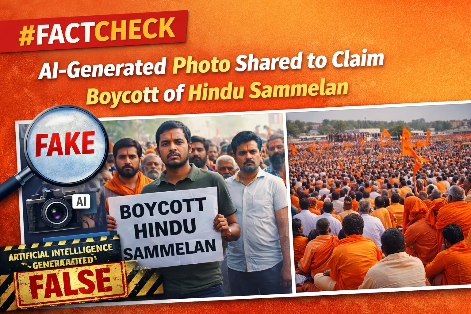 #FactCheck: AI-Generated Photo Shared to Claim Boycott of Hindu Sammelan