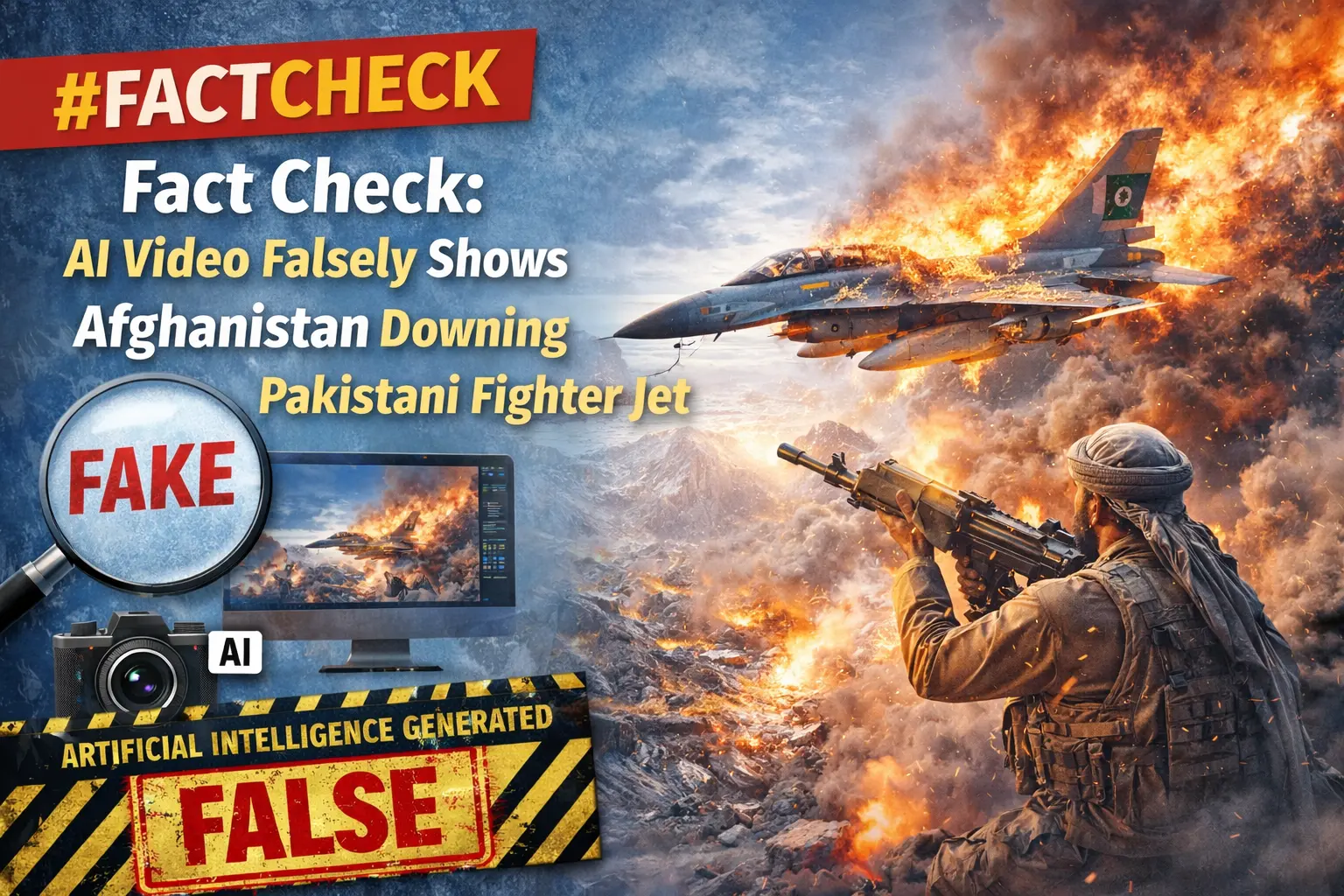 #Fact Check: AI Video Falsely Shows Afghanistan Downing Pakistani Fighter Jet