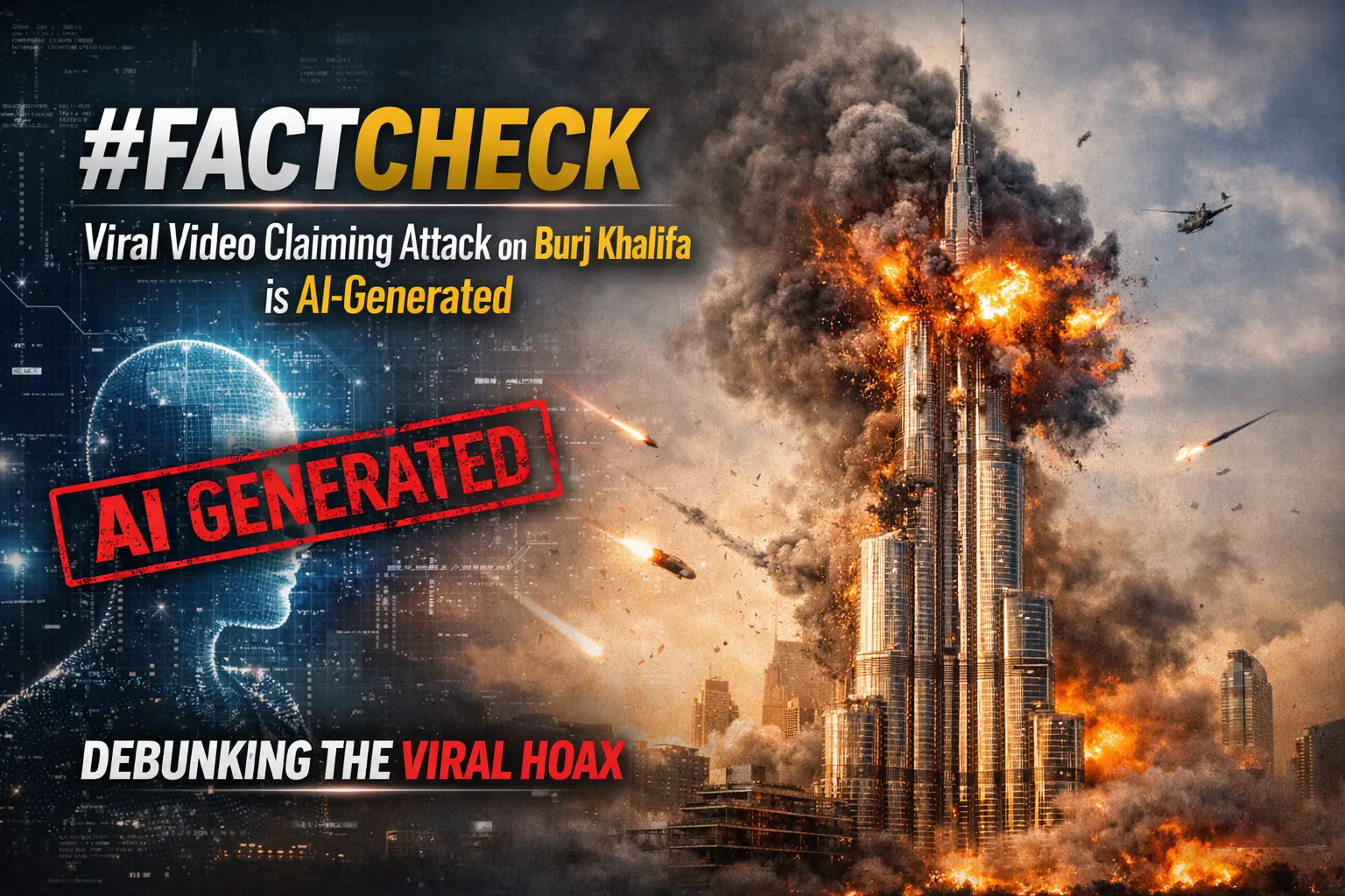 #FactCheck - Viral Video Claiming Attack on Burj Khalifa is AI-Generated