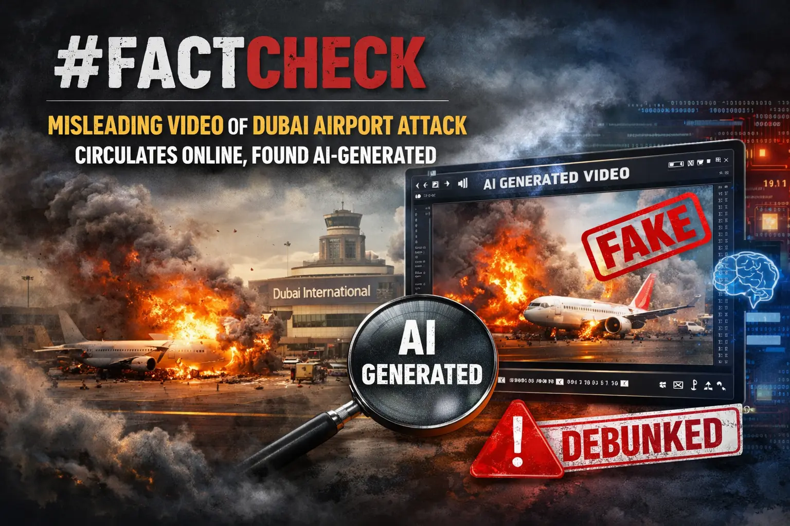 #FactCheck - Misleading Video of Dubai Airport Attack Circulates Online, Found AI-Generated