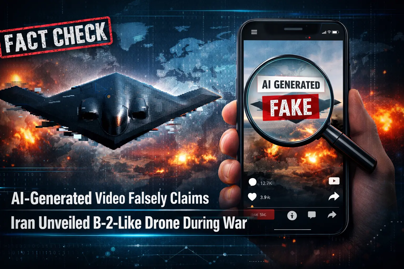 #FactCheck -AI-Generated Video Falsely Claims Iran Unveiled B-2-Like Drone During War