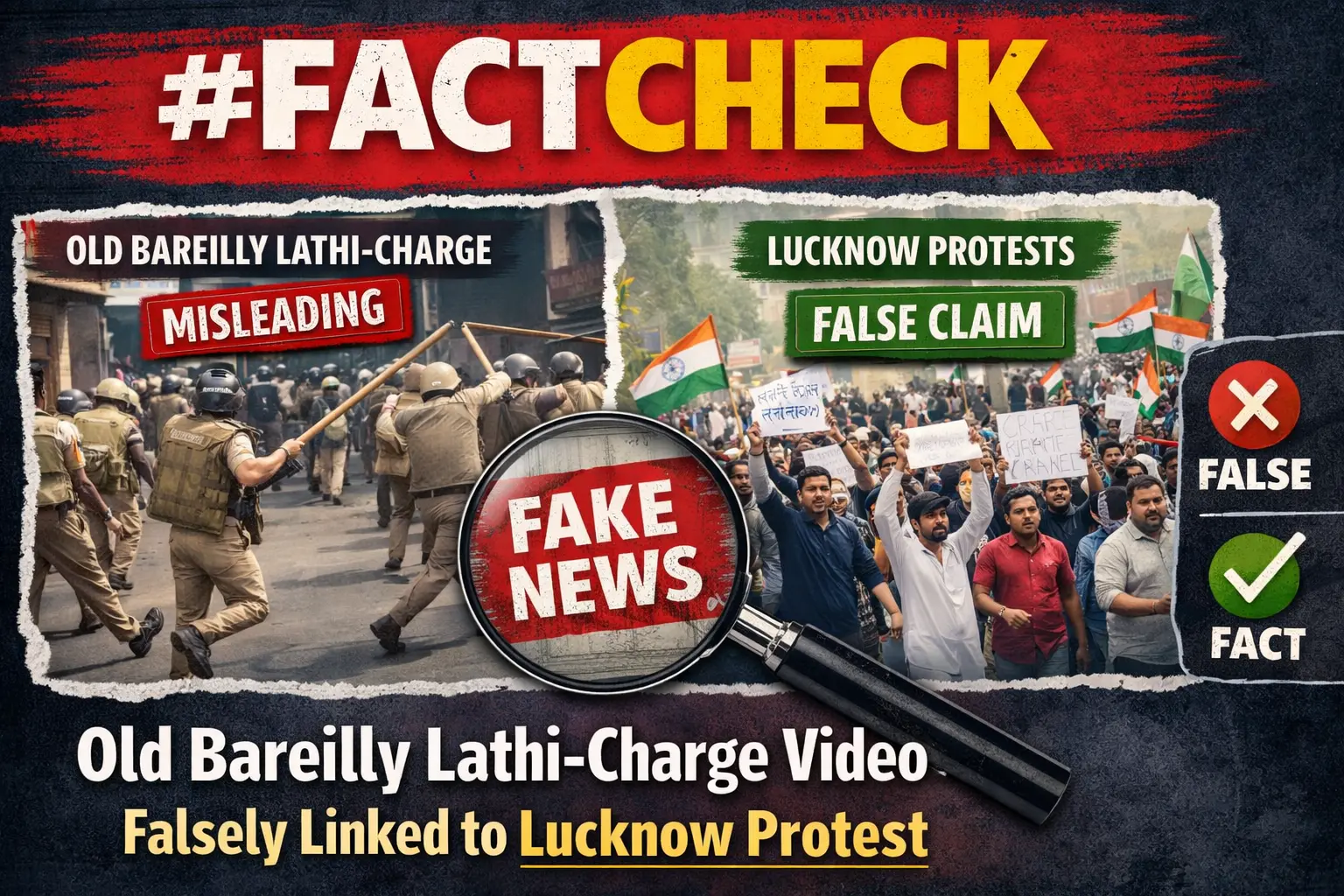 #FactCheck - Old Bareilly Lathi-Charge Video Falsely Linked to Lucknow Protest