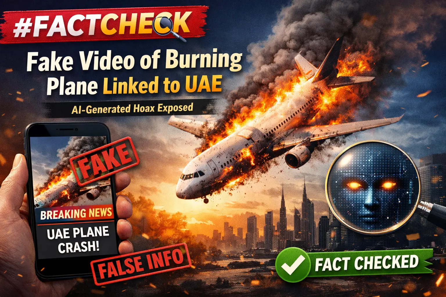 #FactCheck - Viral Video of Burning Aircraft Falsely Linked to UAE, Found to Be AI-Generated