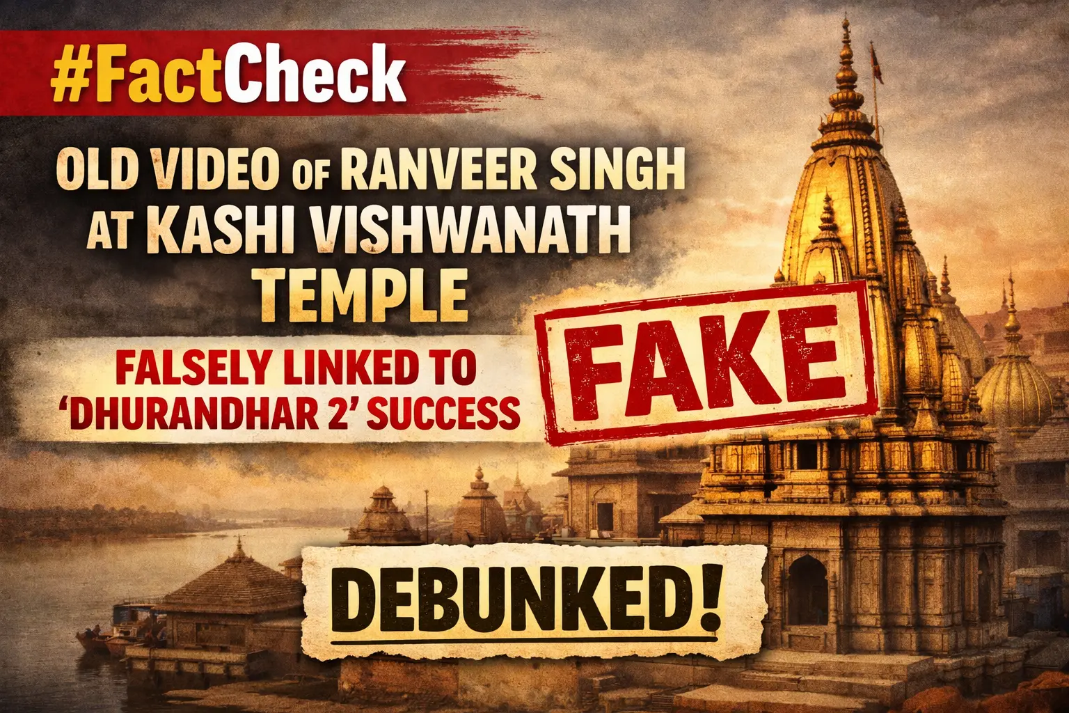 #FactCheck : Old video of Ranveer Singh at Kashi Vishwanath Temple falsely linked to ‘Dhurandhar 2’ success