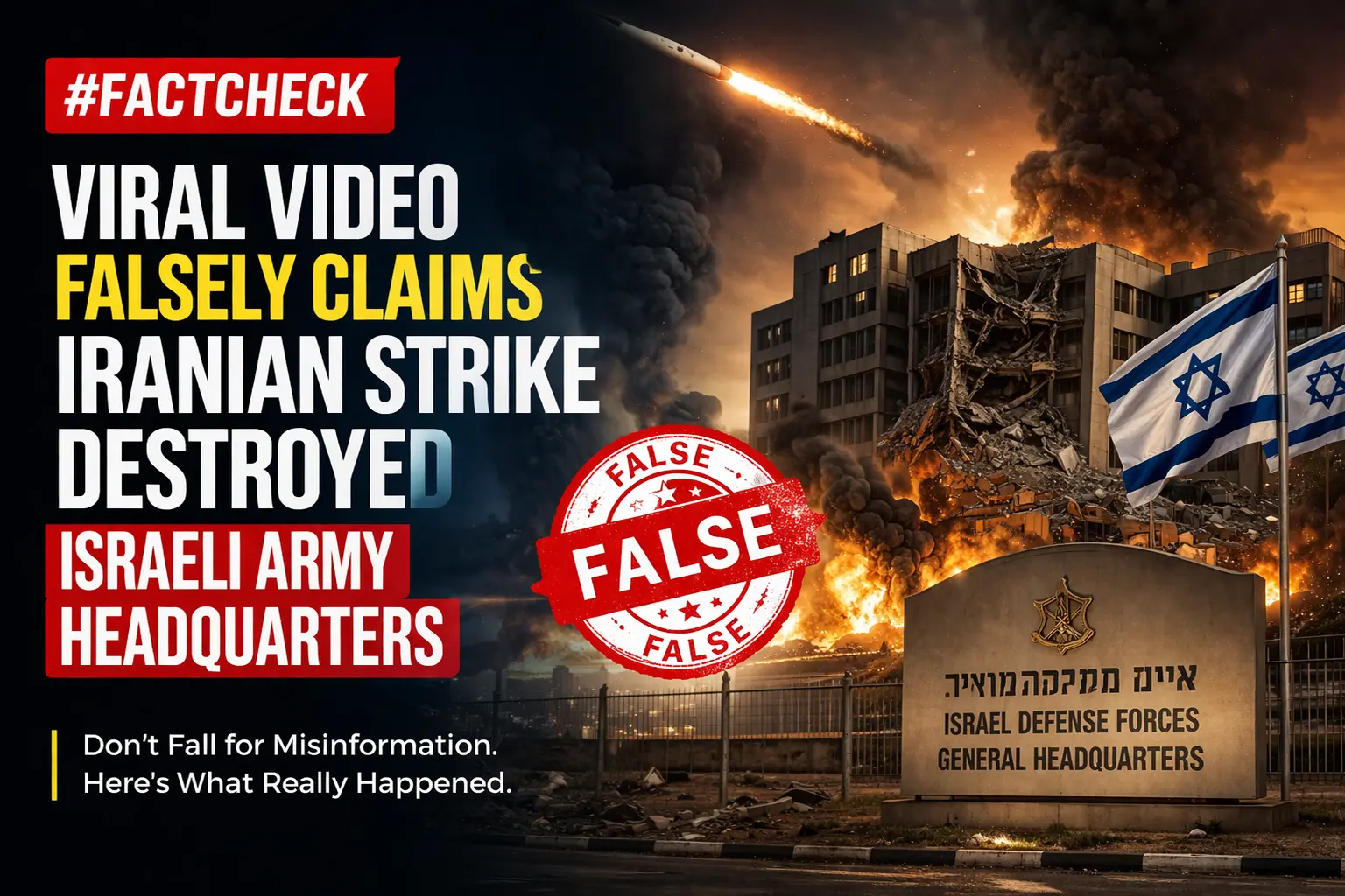 #FactCheck- Viral Video Falsely Claims Iranian Strike Destroyed Israeli Army Headquarters