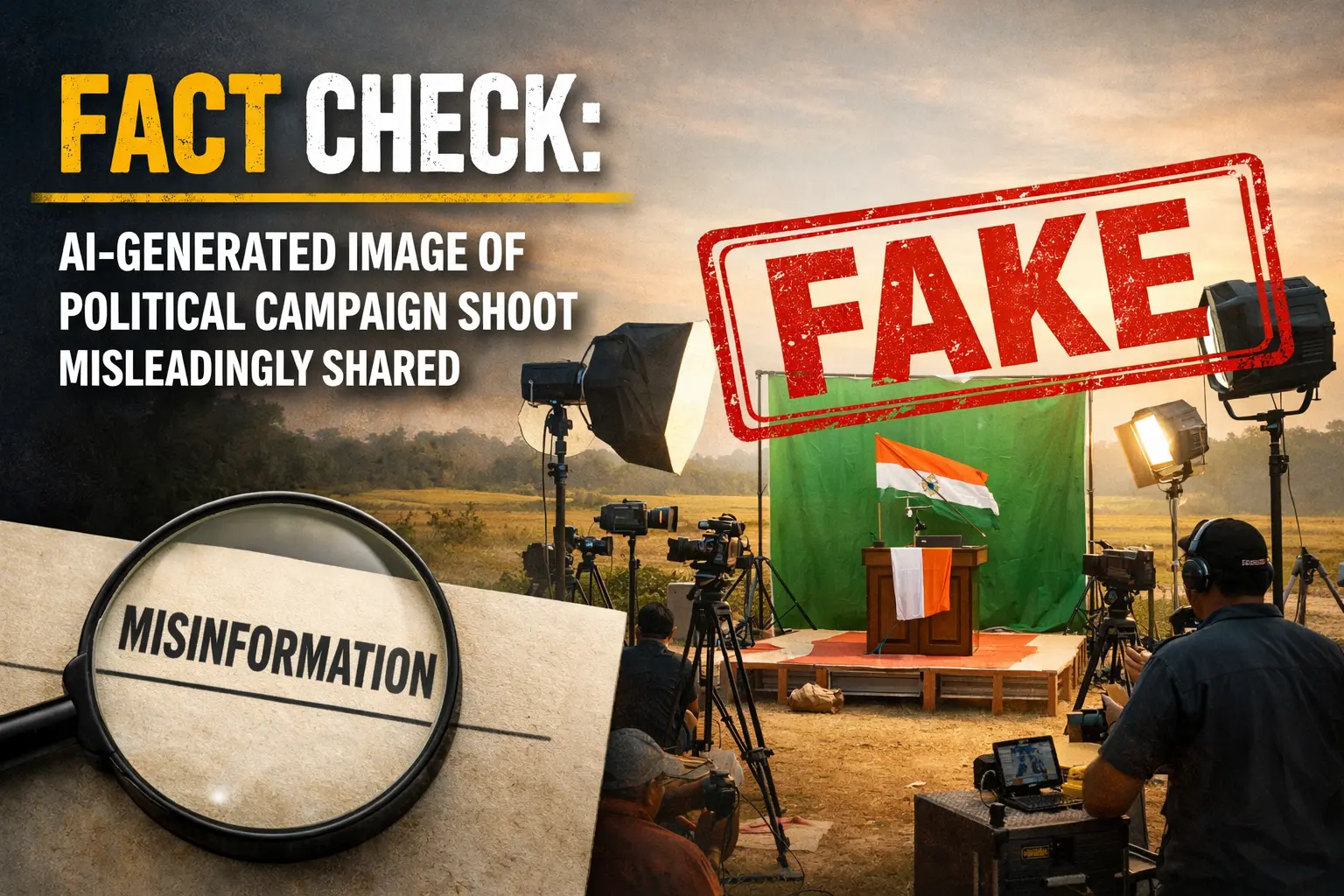 #FactCheck- AI-Generated Image of PM Modi Misleadingly Shared as Assam Campaign Shoot Setup