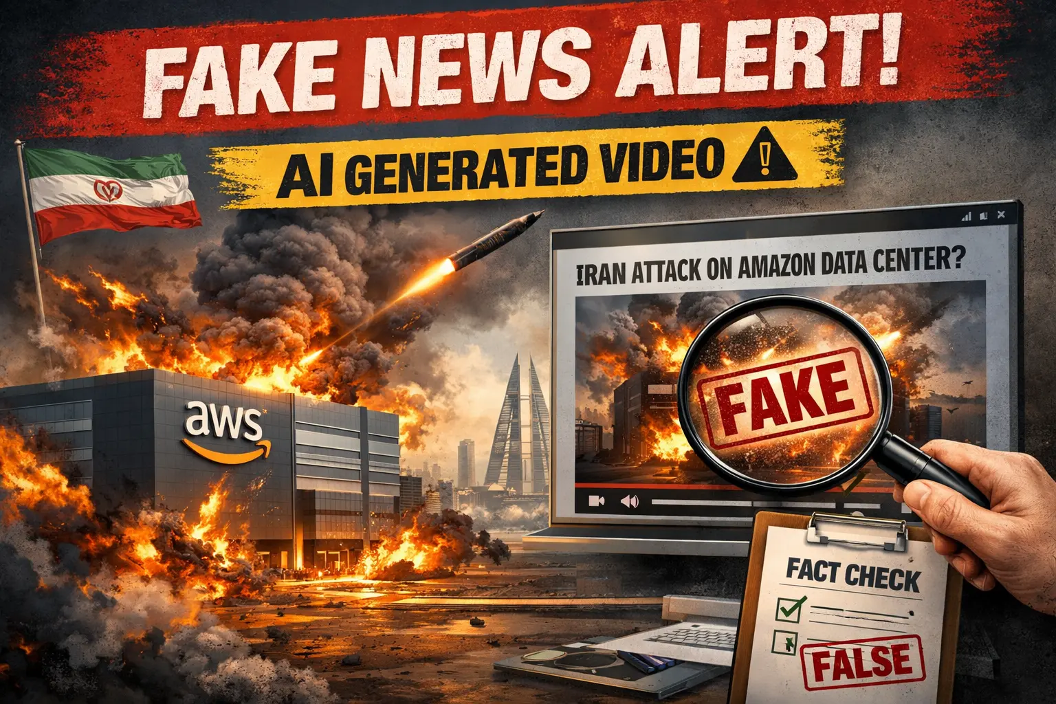  #FactCheck- AI-Generated Video Falsely Linked to Iranian Attack on Amazon Data Center in Bahrain
