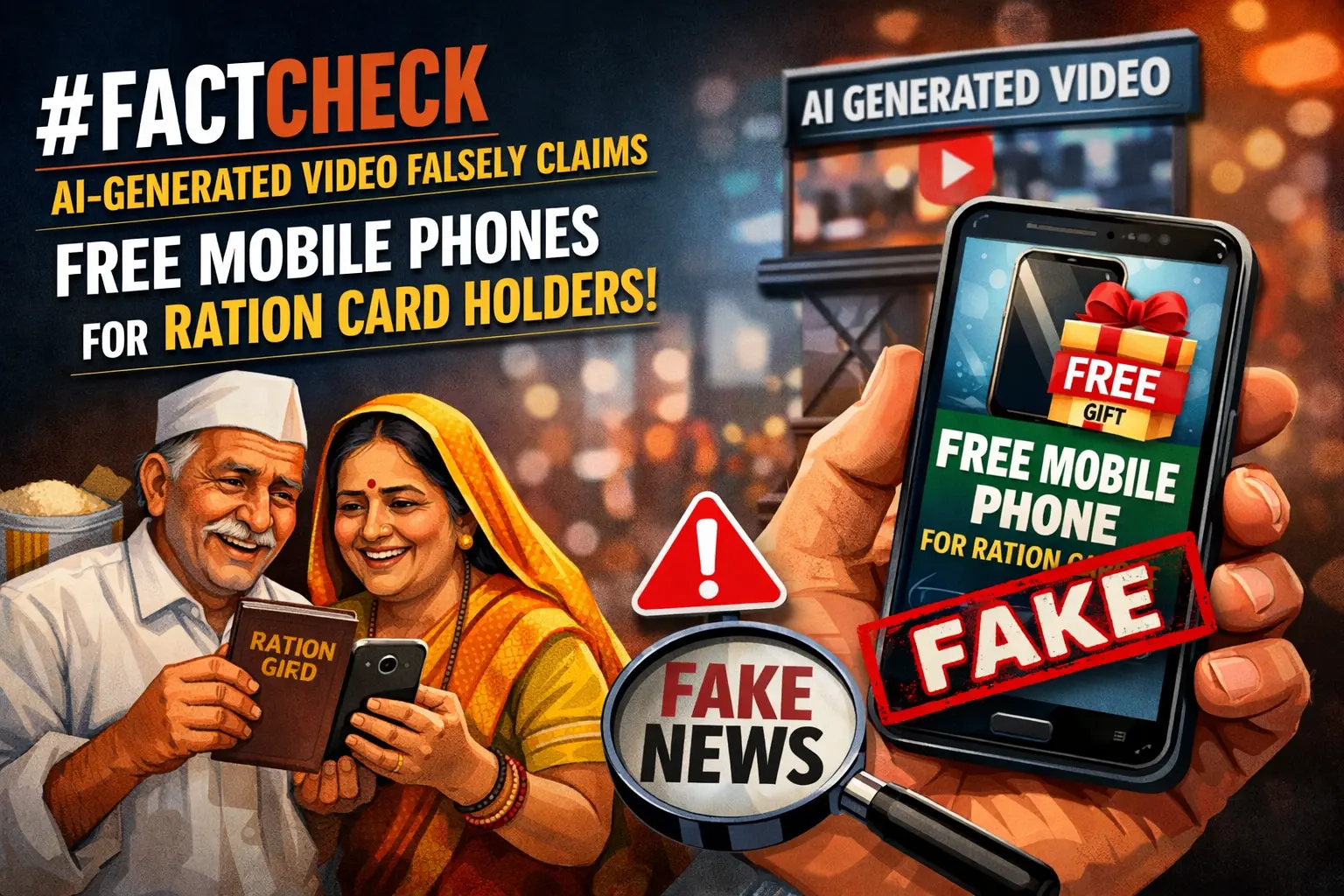 #FactCheck- AI-Generated Video Falsely Claims Free Mobile Phones for Ration Card Holders