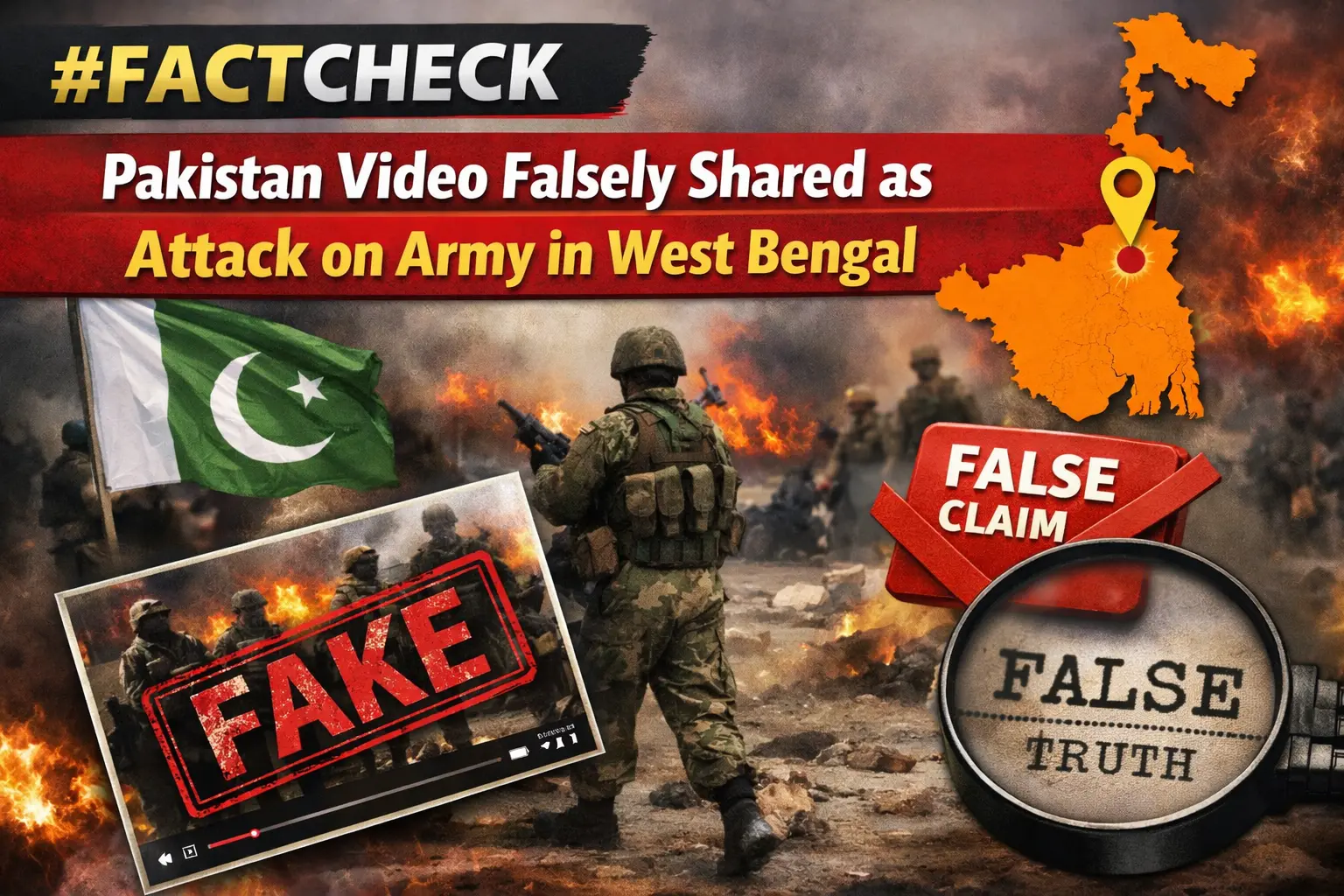  #FactCheck- Pakistan Video Falsely Shared as Attack on Army in West Bengal