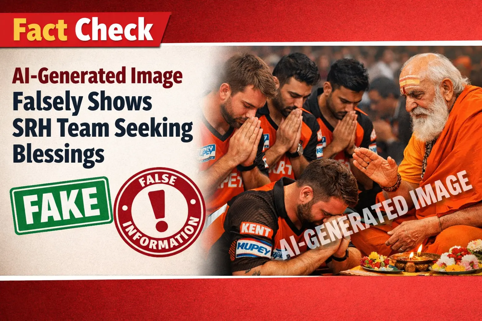 #FactCheck- AI-Generated Image Falsely Shows SRH Team Seeking Blessings