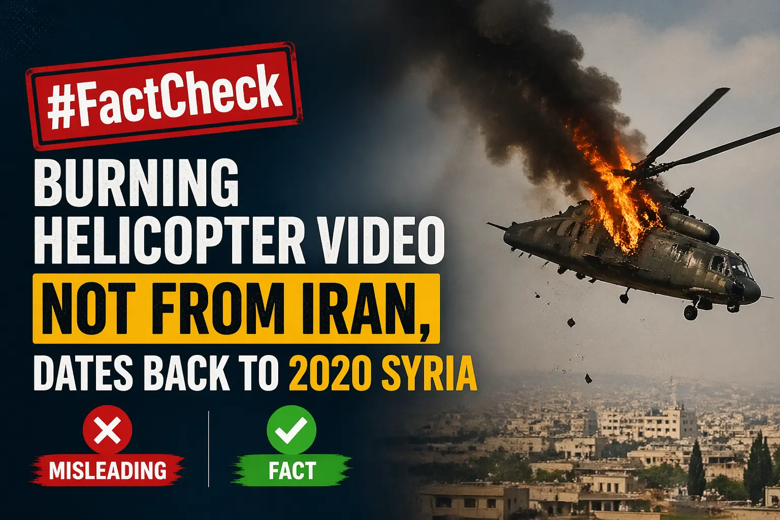 #FactCheck- Burning Helicopter Video Not From Iran, Dates Back to 2020 Syria
