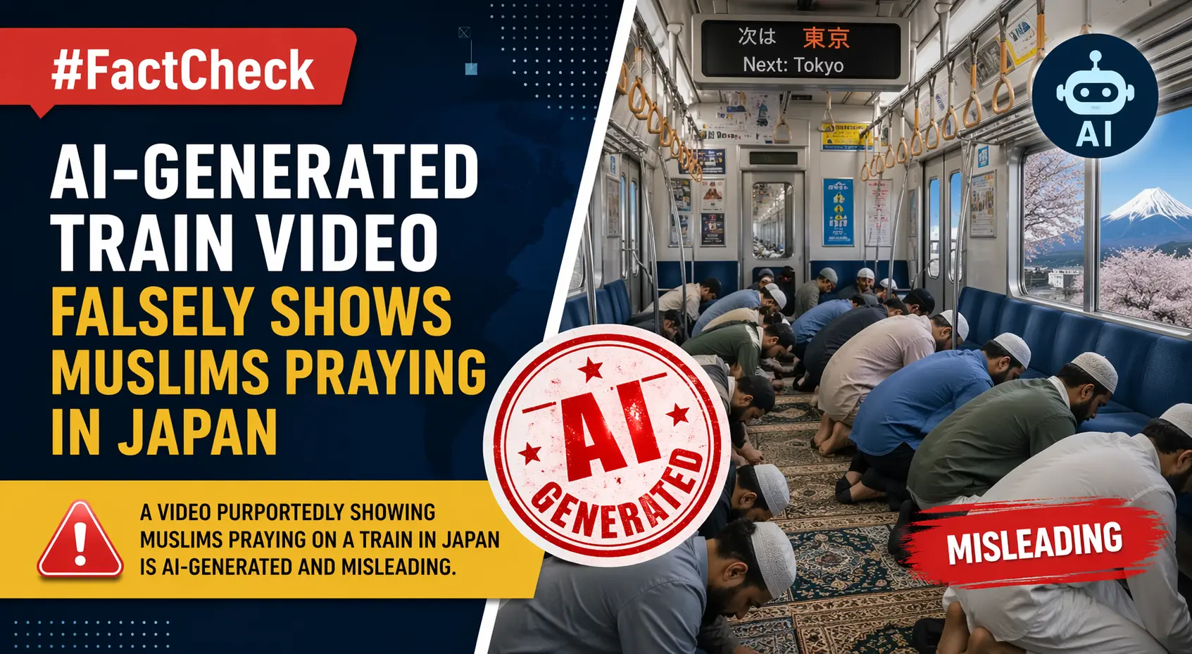 #FactCheck- AI-Generated Train Video Falsely Shows Muslims Praying in Japan A video purportedly showing