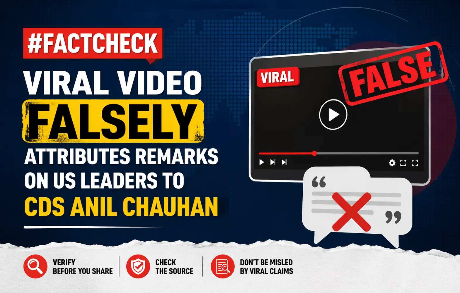 #FactCheck-Viral Video Falsely Attributes Remarks on US Leaders to CDS Anil Chauhan