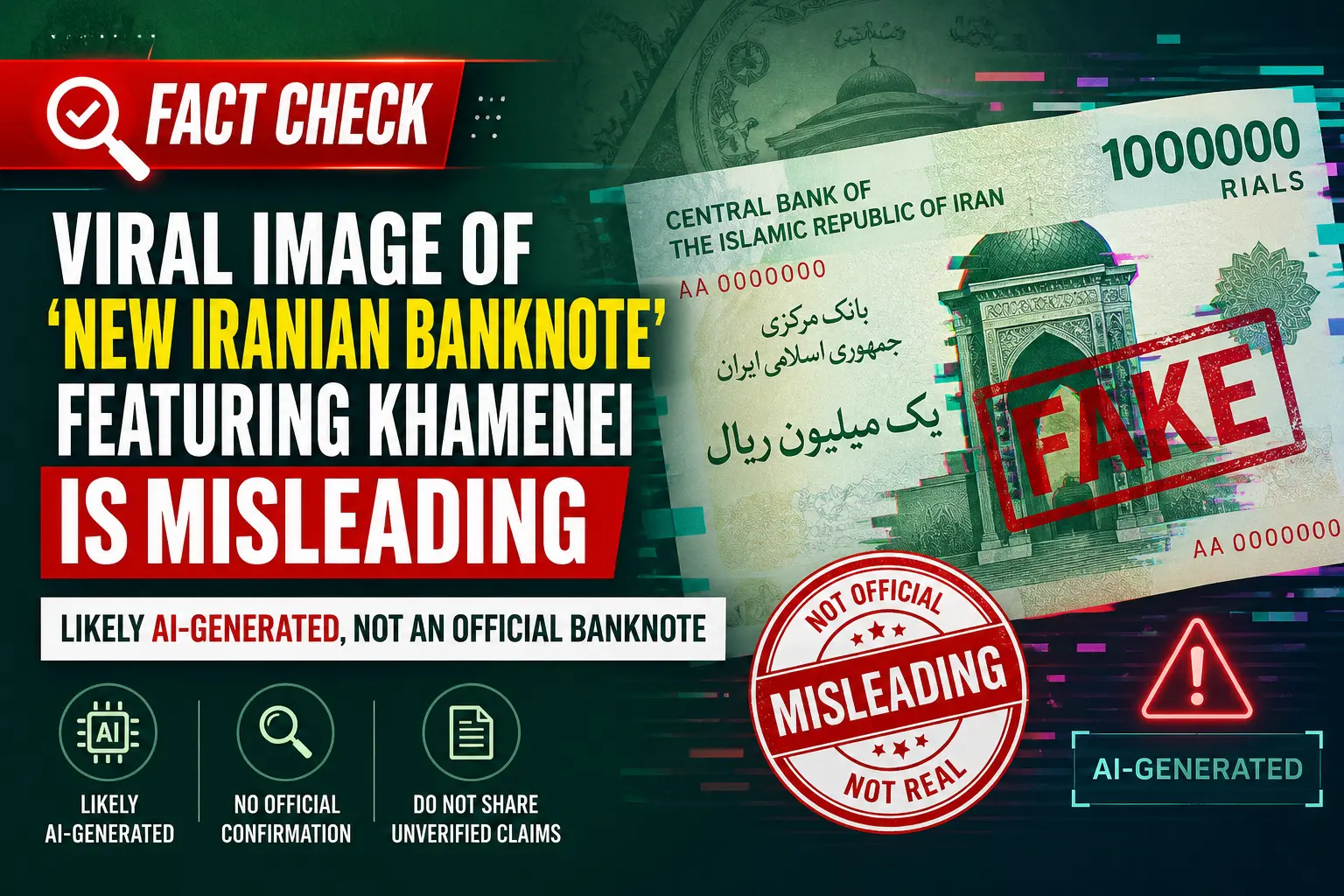 #FactCheck-Viral Image of ‘New Iranian Banknote’ Featuring Khamenei Is Misleading; Likely AI-Generated