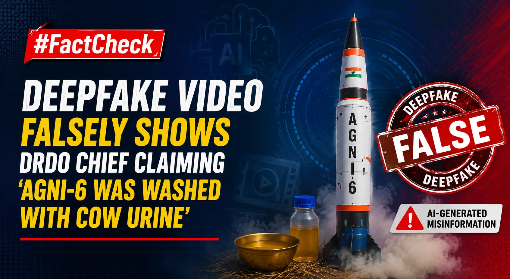 #FactCheck-Deepfake Video Falsely Shows DRDO Chief Claiming ‘Agni-6 Was Washed with Cow Urine’