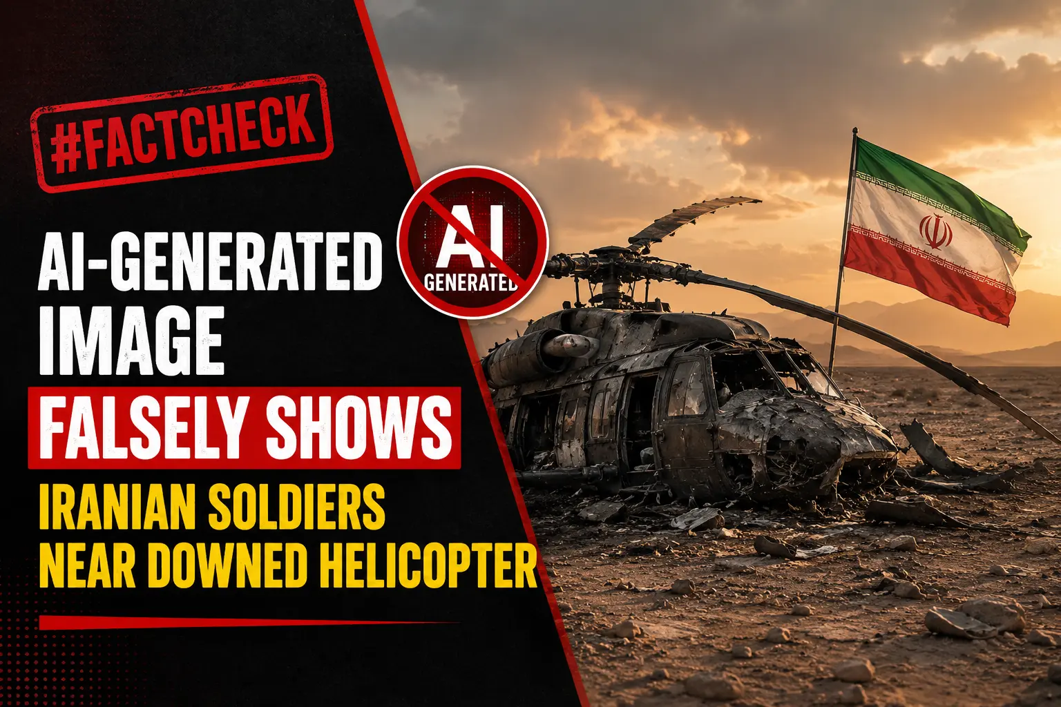 #FactCheck-AI-Generated Image Falsely Shows Iranian Soldiers Near Downed Helicopter