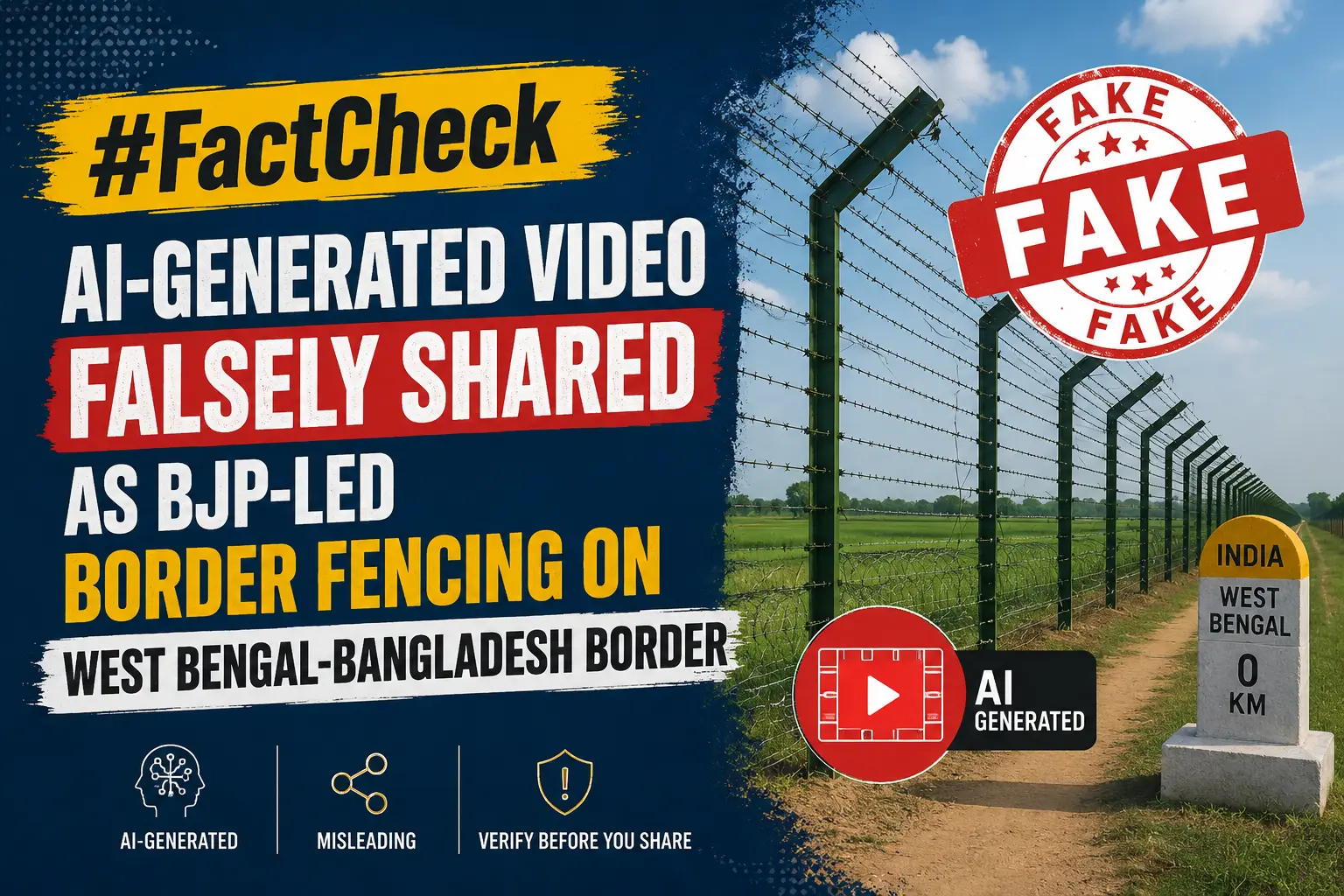 #FactCheck -AI-Generated Video Falsely Shared as BJP-Led Border Fencing on West Bengal-Bangladesh Border