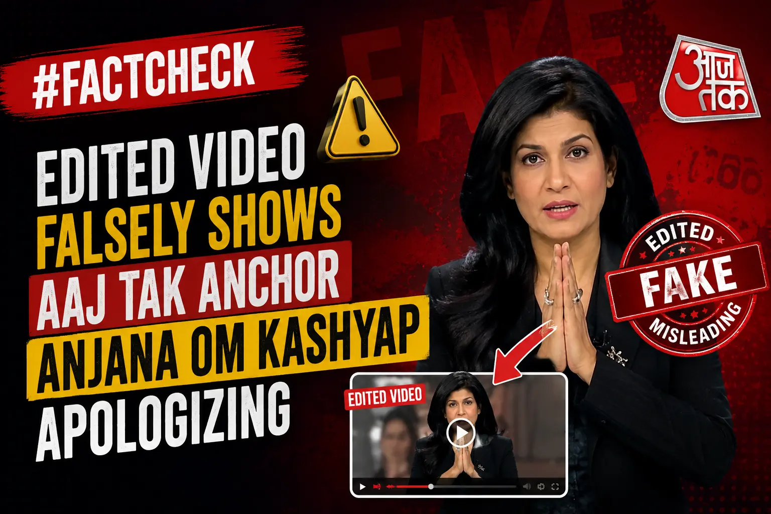 #FactCheck- Edited Video Falsely Shows Aaj Tak Anchor Anjana Om Kashyap Apologizing