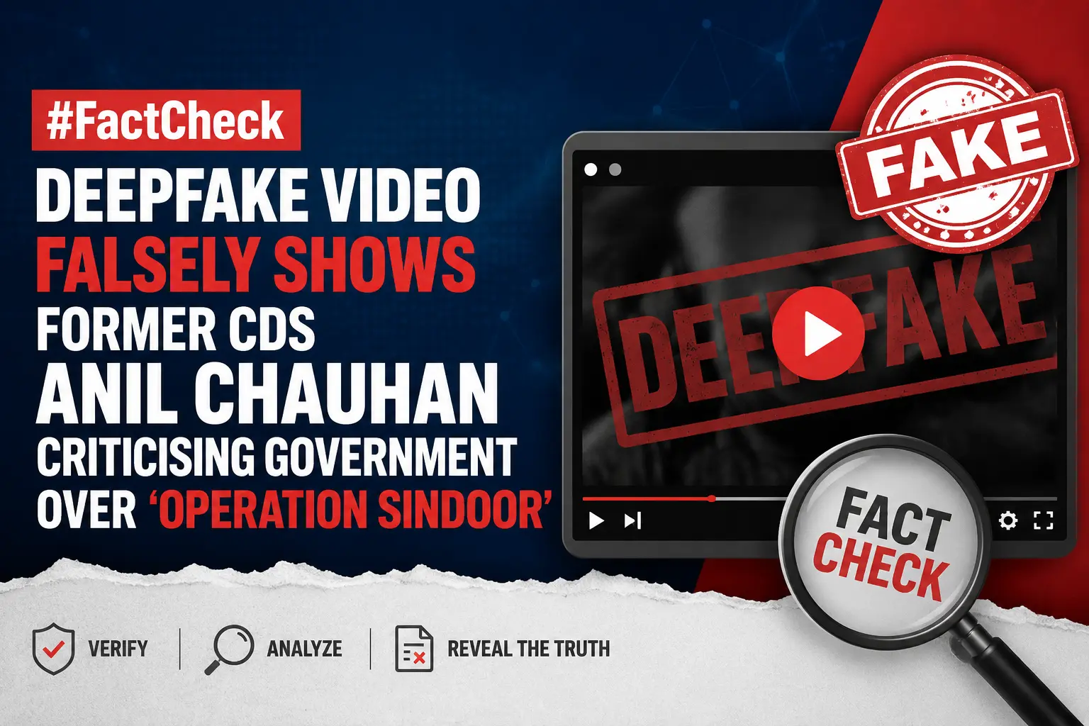 #FactCheck- Deepfake Video Falsely Shows Former CDS Anil Chauhan Criticising Government Over ‘Operation Sindoor’