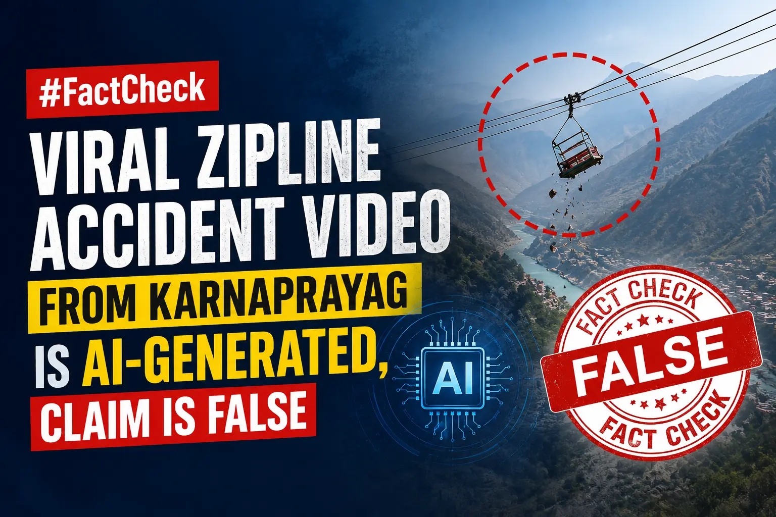 #FactCheck- Viral Zipline Accident Video from Karnaprayag is AI-Generated, Claim is False