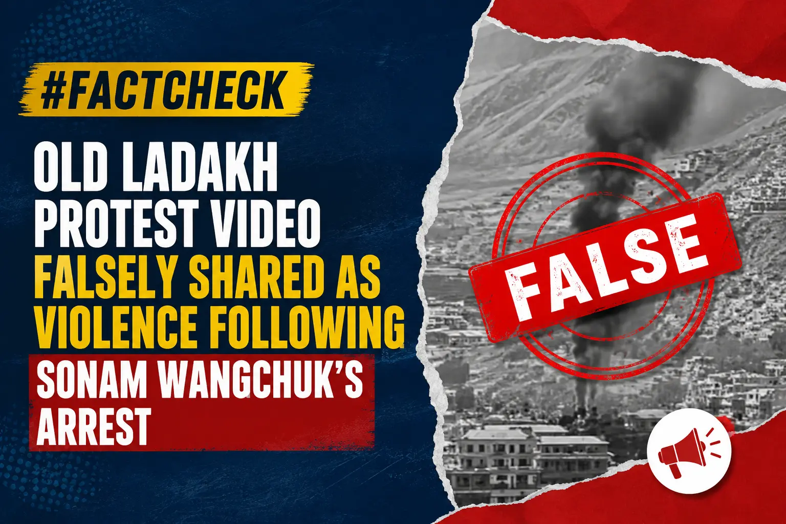 #FactCheck- Old Ladakh Protest Video Falsely Shared as Violence Following Sonam Wangchuk’s Arrest