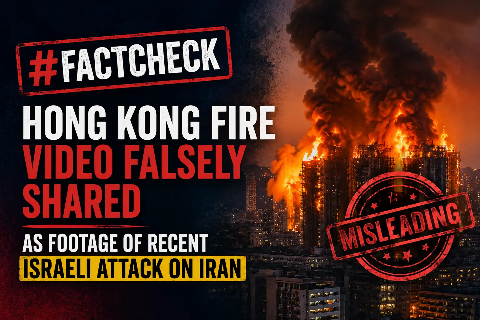 #FactCheck- Hong Kong Fire Video Falsely Shared as Footage of Recent Israeli Attack on Iran