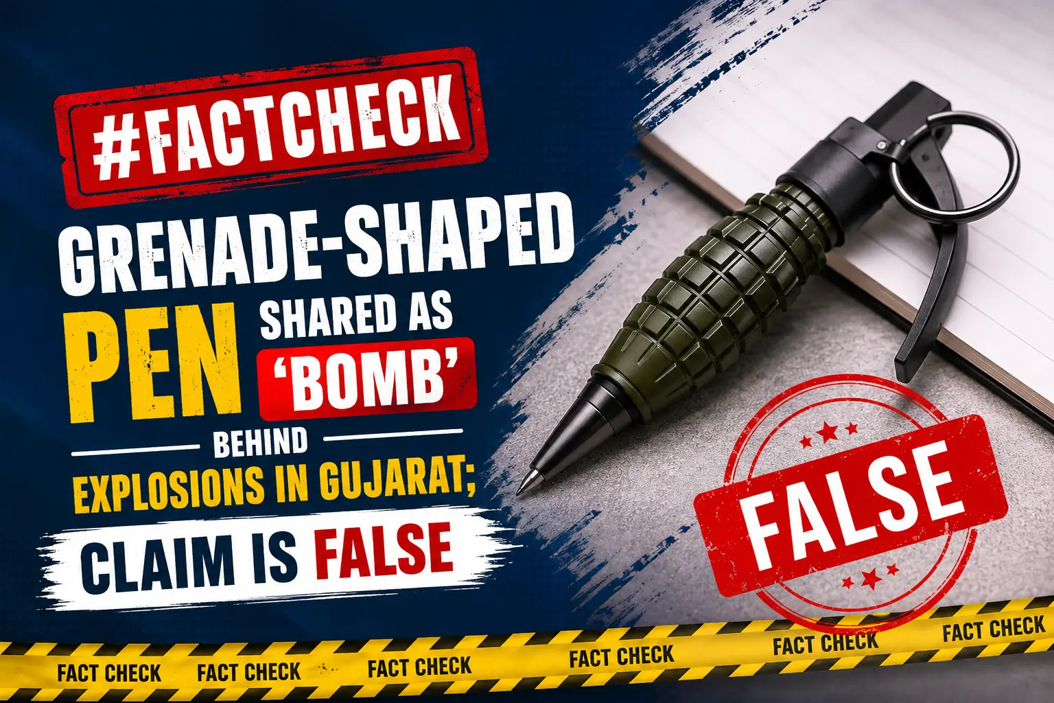 #FactCheck- Grenade-Shaped Pen Shared as ‘Bomb’ Behind Explosions in Gujarat; Claim Is False