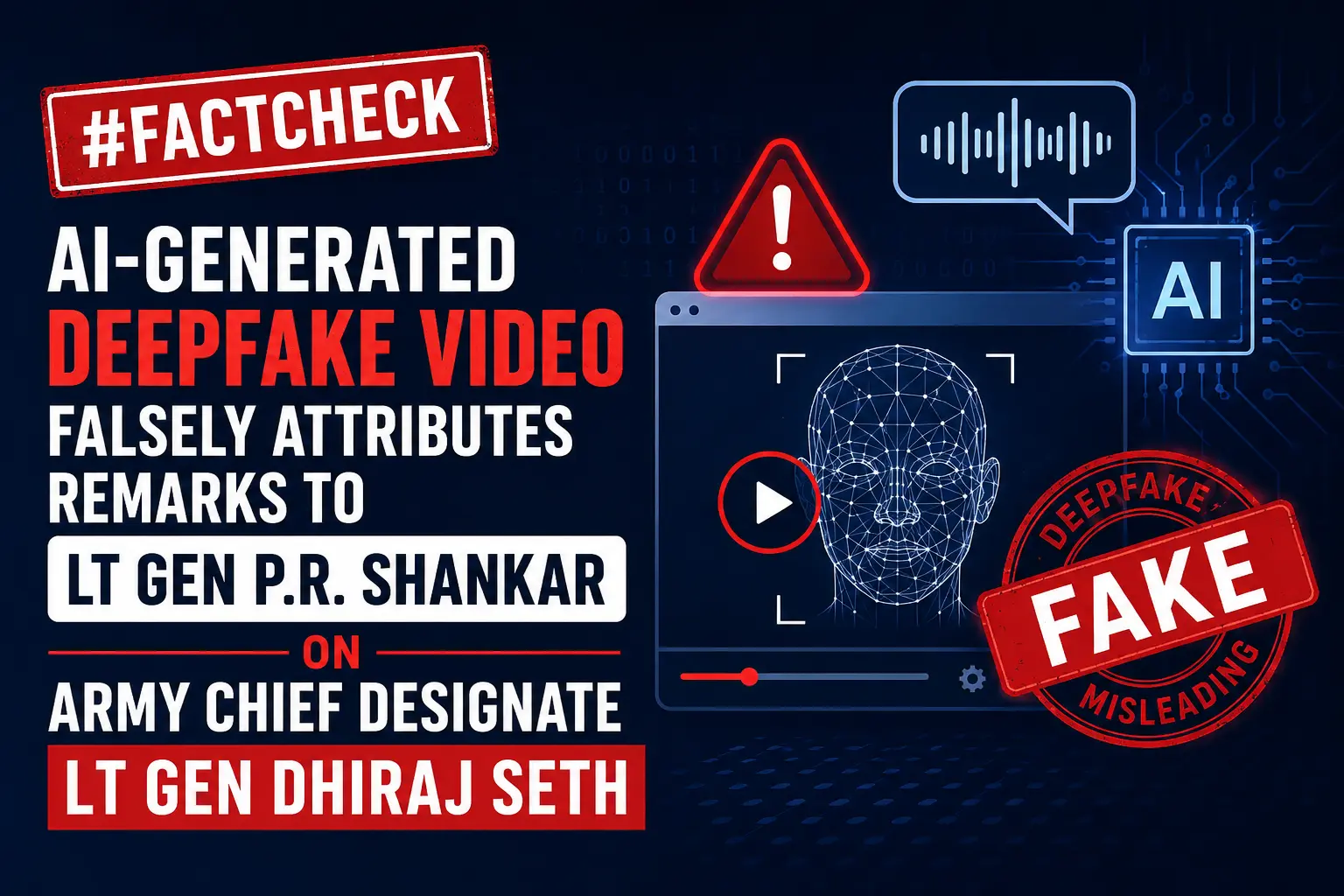 #FactCheck- AI-generated deepfake video falsely attributes remarks to Lt Gen P.R. Shankar on Army Chief designate Lt Gen Dhiraj Seth
