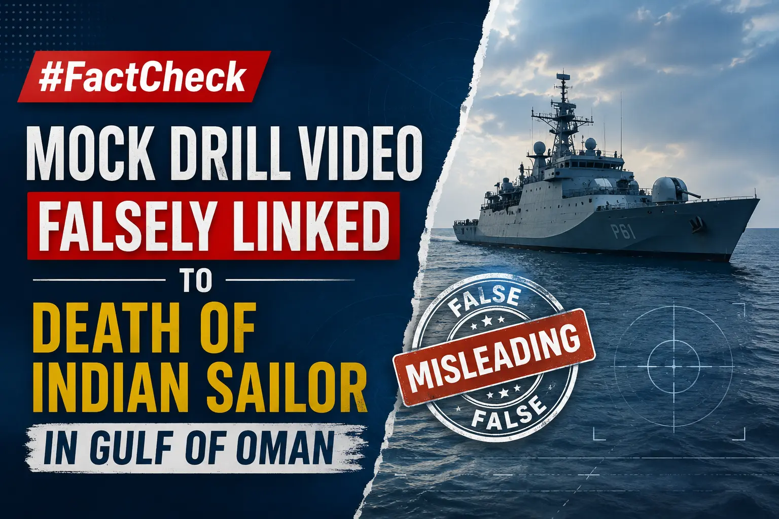 #FactCheck-Mock drill video falsely linked to death of Indian sailor in Gulf of Oman