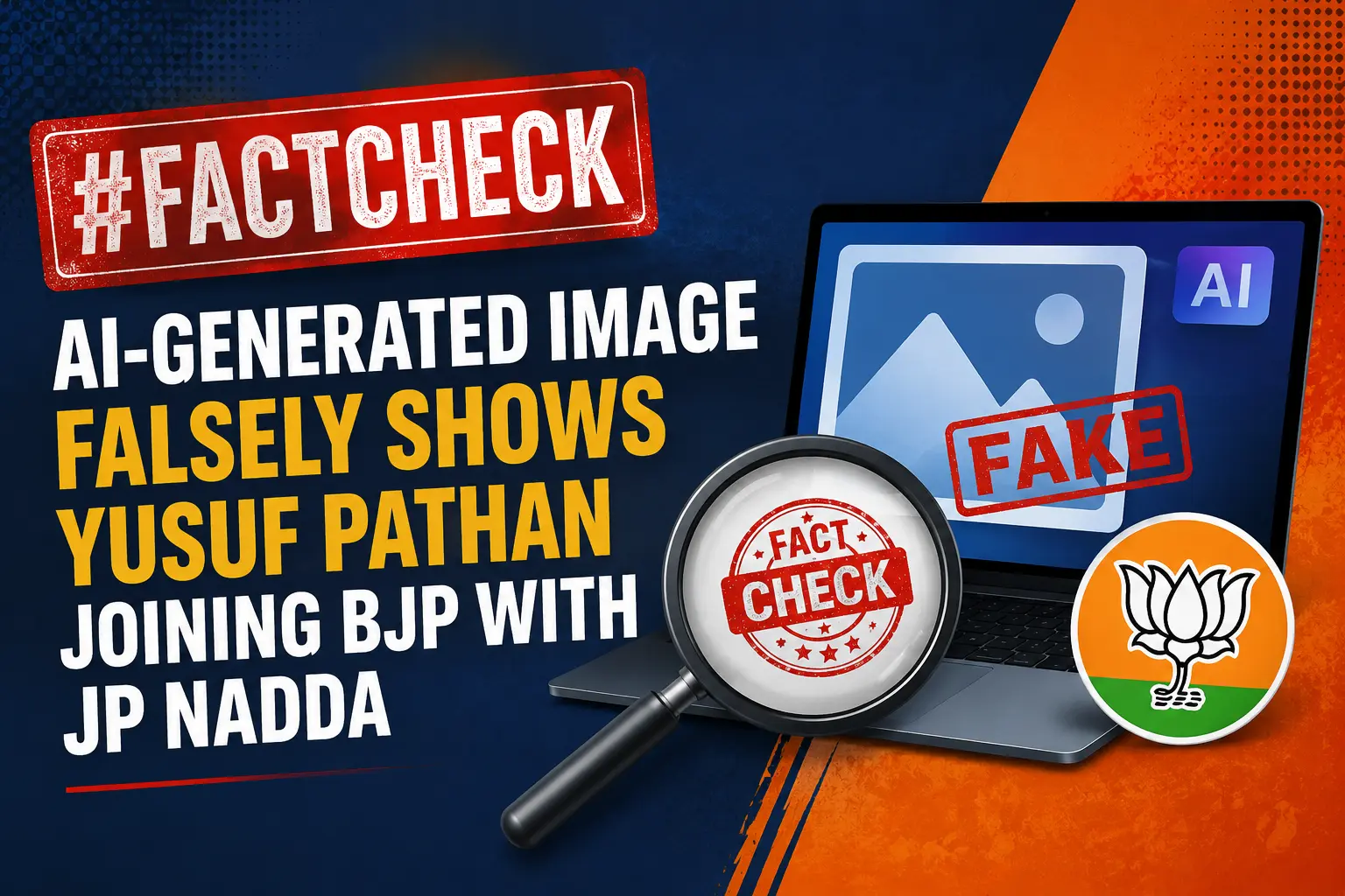 #FactCheck-AI-generated image falsely shows Yusuf Pathan joining BJP with JP Nadda