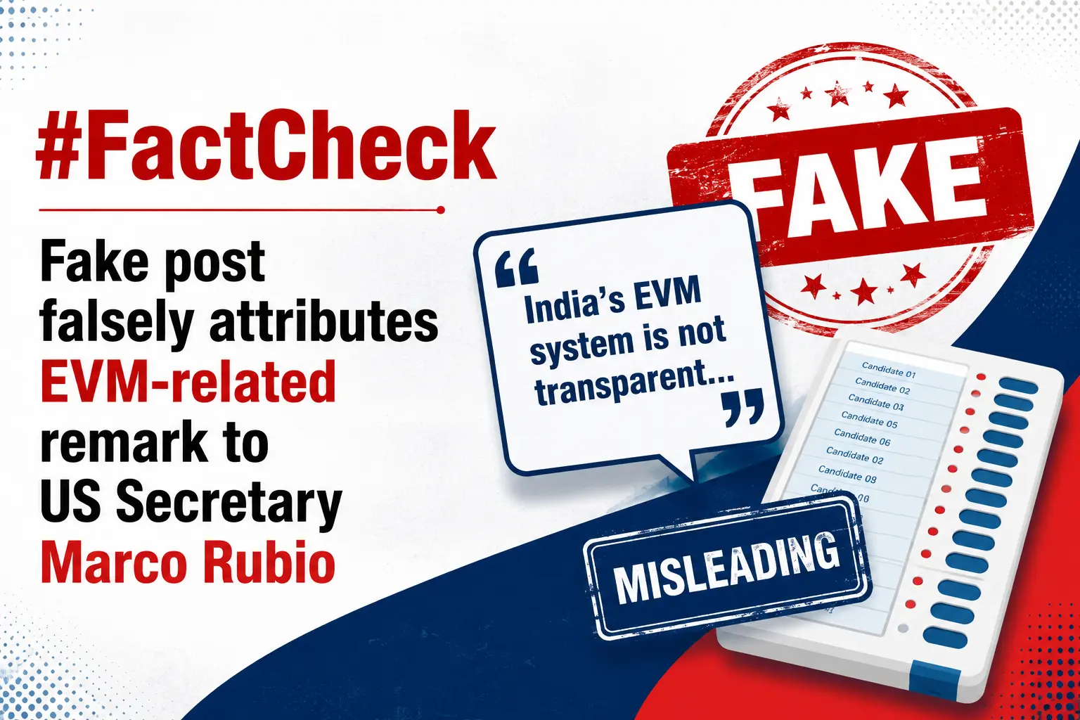 #FactCheck-Fake post falsely attributes EVM-related remark to US Secretary Marco Rubio