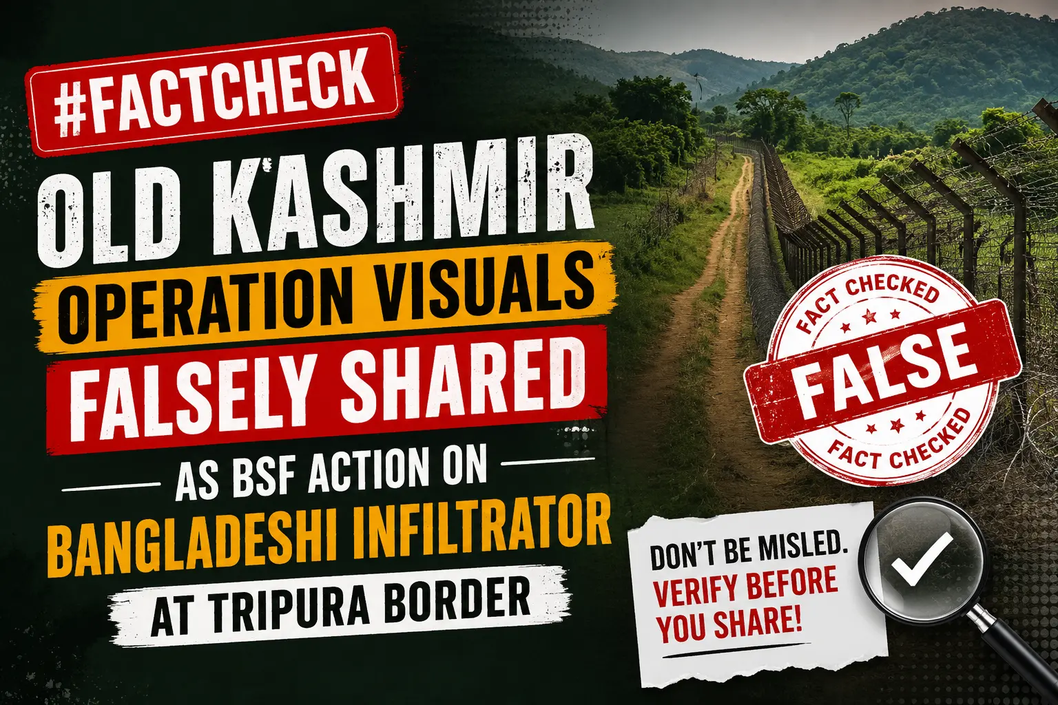 #FactCheck-Old Kashmir operation visuals falsely shared as BSF action on Bangladeshi infiltrator at Tripura border