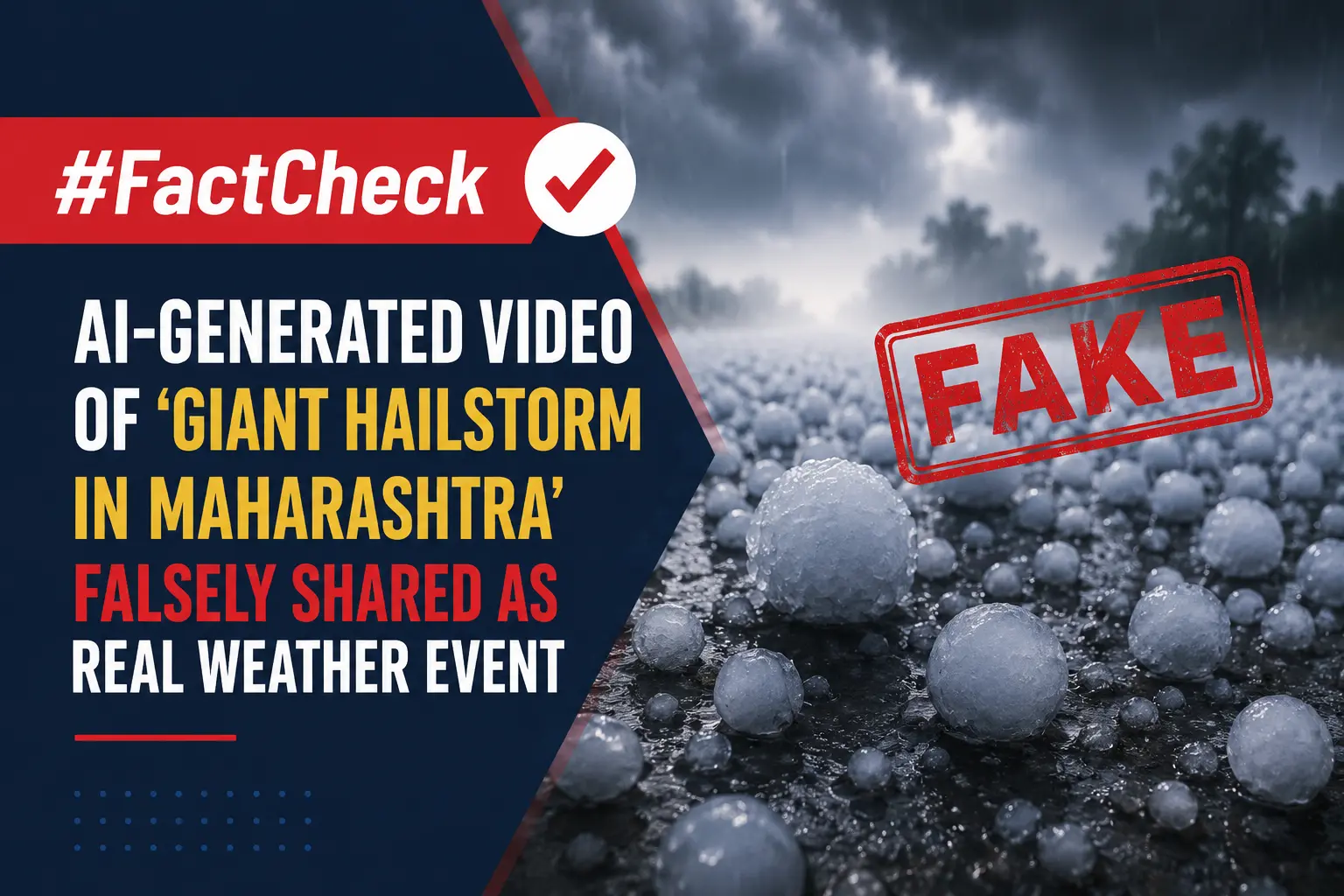 #FactCheck-AI-generated video of ‘giant hailstorm in Maharashtra’ falsely shared as real weather event