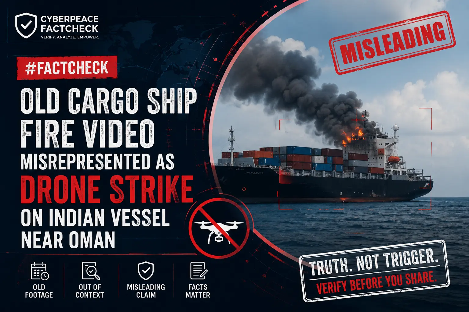 #FactCheck-Old Cargo Ship Fire Video Misrepresented as Drone Strike on Indian Vessel Near Oman