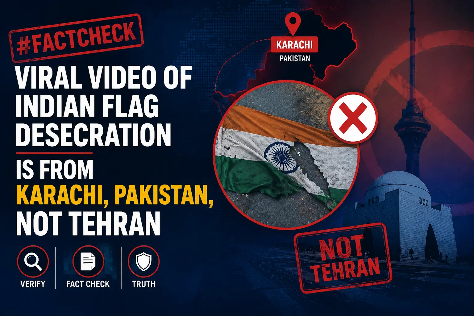 #FactCheck-Viral Video of Indian Flag Desecration is from Karachi, Pakistan, Not Tehran