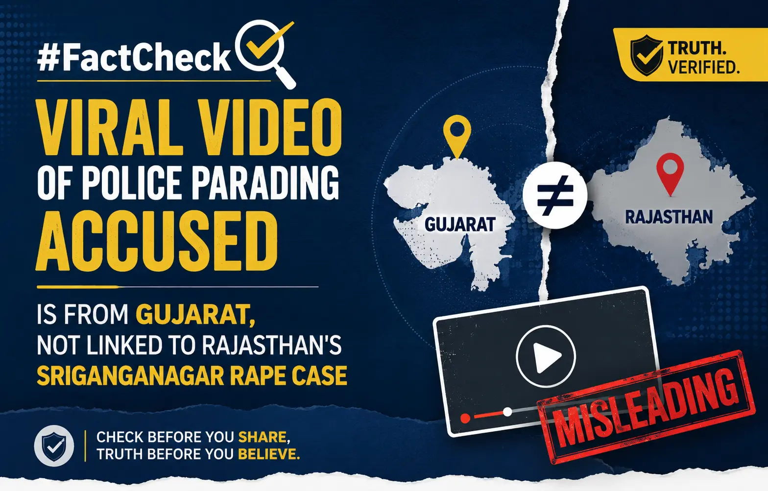 #FactCheck-Viral video of police parading accused is from Gujarat, not linked to Rajasthan's Sriganganagar rape case